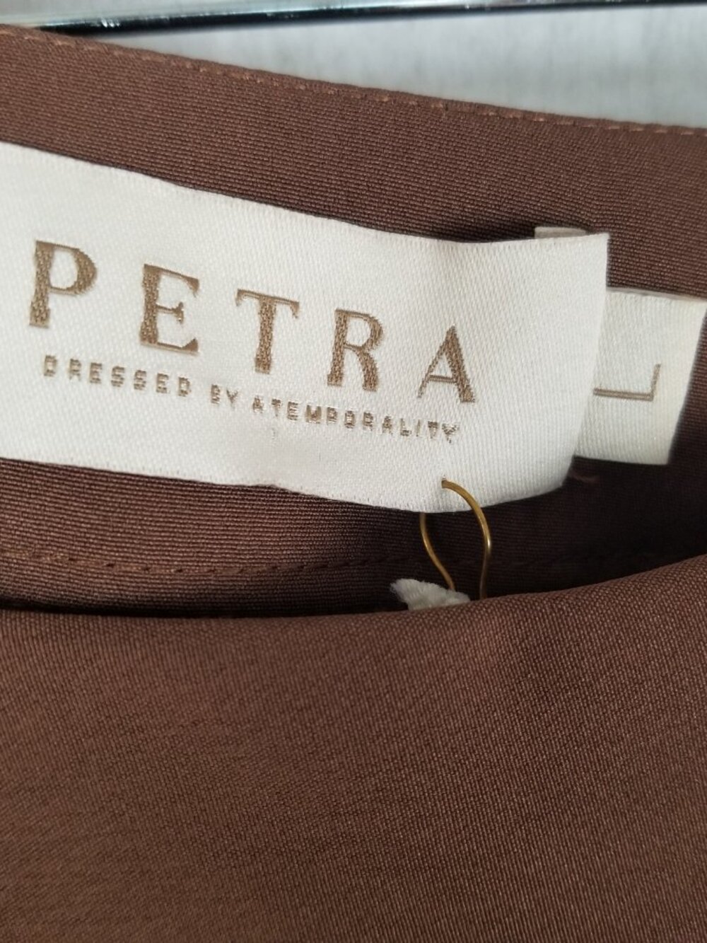NEW Anthropologie Petra Christine Pants Brown Wide Leg Trousers Size Large NWT - Picture 3 of 10
